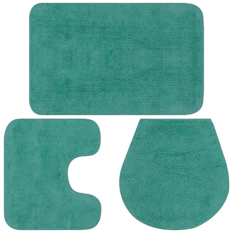 

Conjunto de alfombrillas de baño de tela 3 piezas turquesa
