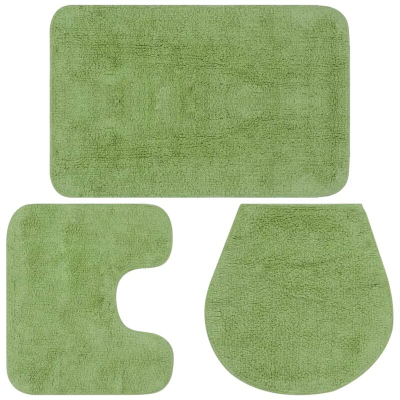 

Conjunto de alfombrillas de baño de tela 3 piezas verde