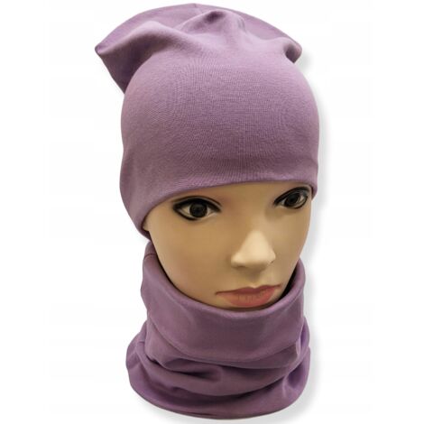 Conjunto de algodón GORRO + BUFANDA talla 56-62 doble HEATHER