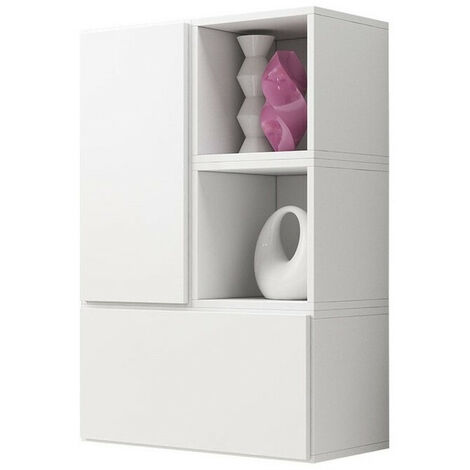 Conjunto de armarios Corbele 122, Blanco, 114x75cm, Número de puertas: 039cm, Aglomerado laminado, MDF