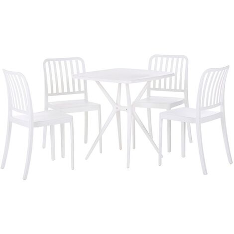 Mesa de jardín de plástico blanco 89 cm vidaXL346880