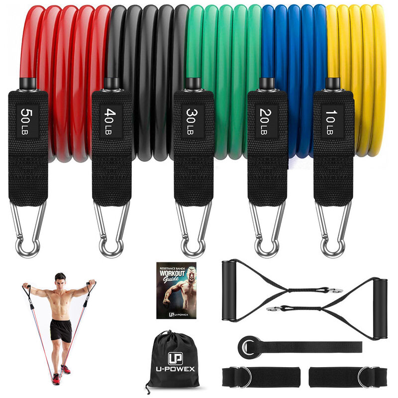 

Conjunto de bandas de resistencia de 150lBs, bandas de fitness, equipo de gimnasio de resistencia, bandas de ejercicio, cuerda de tracción, expansor