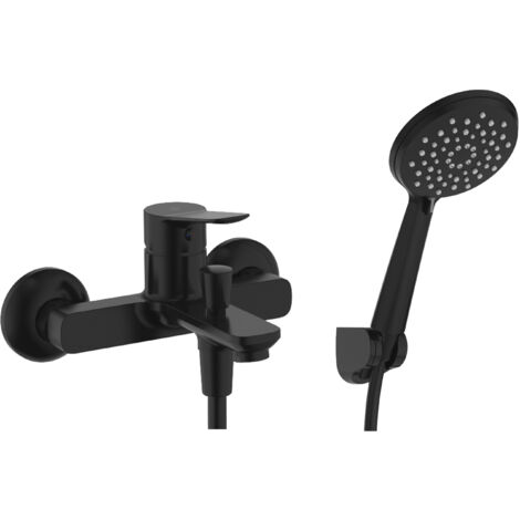 Conjunto de Bañera  Modelo RHIO  Fabricado en Latón  Monomando  Acabado en Negro
