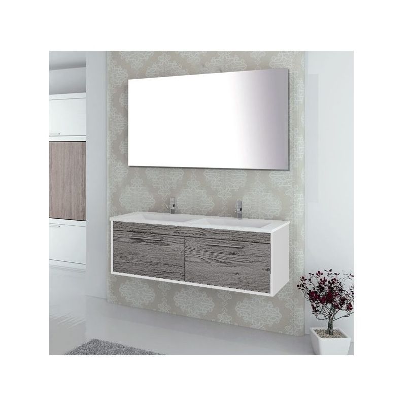 

Conjunto de baño BRAGI con mueble bajo lavabo, lavabo y espejo ¡Con toallero de regalo! Varios colores y medidas Combi (gris ceniza y blanco) 80CM