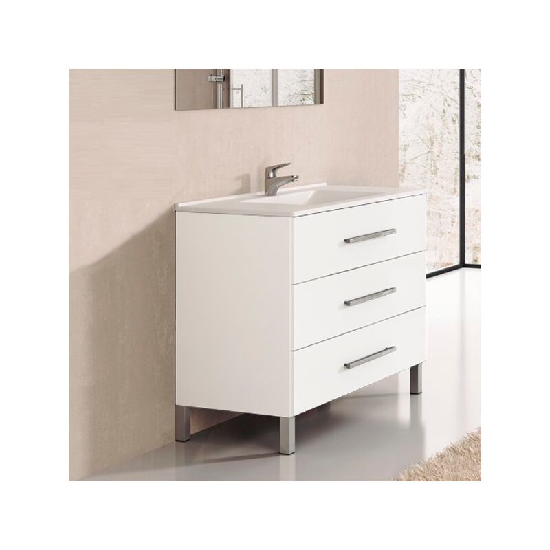 

Conjunto de Baño mueble + encimera INDUS blanco 100cm