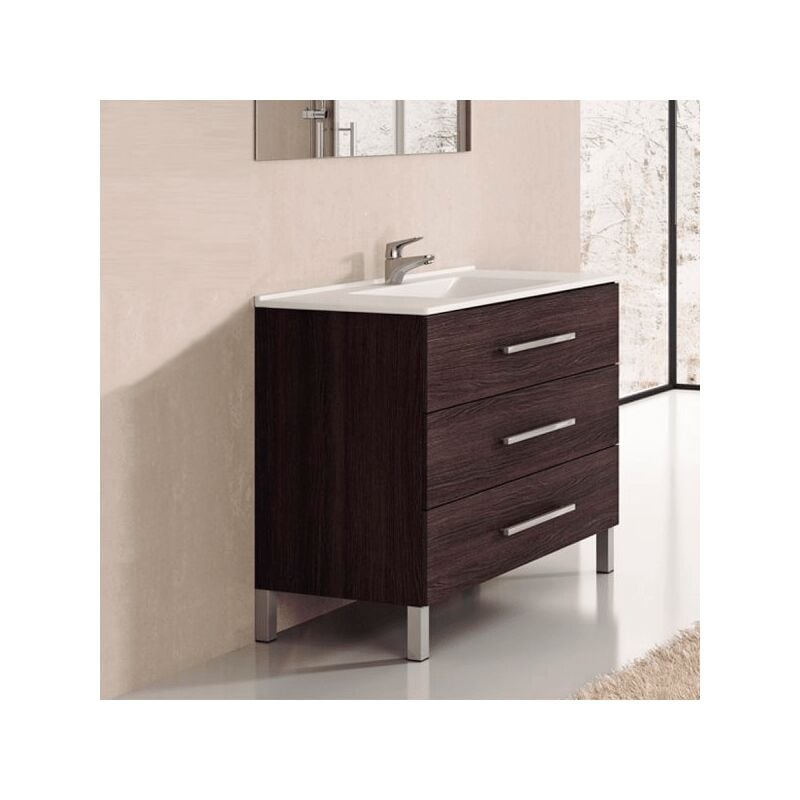 Conjunto de Baño mueble + encimera INDUS Roble Sinatra 100cm