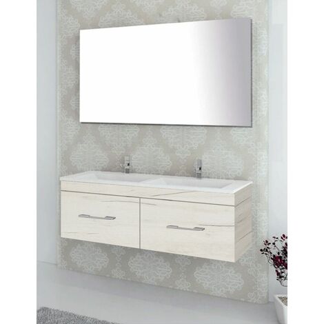 Conjunto de Baño Suspendido Florencia cajones - 8 colores distintos -14 medidas - incluye mueble, lavabo y espejo - Blanco nórdico 120 x 45 cm 2 Senos