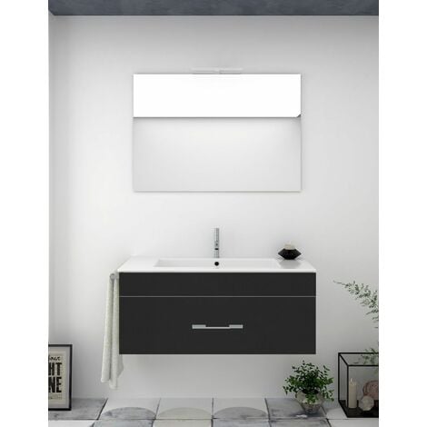 Mueble de baño suspendido Luton 80 cm ancho Blanco Mate - Comprar online al  mejor precio.