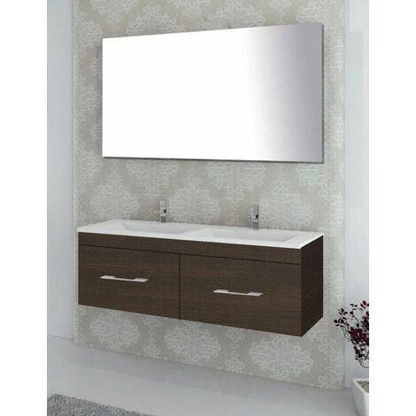 Conjunto de Baño Suspendido Florencia cajones - 8 colores distintos -14 medidas - incluye mueble, lavabo y espejo - Roble Evasión 120 x 45 cm 2 Senos
