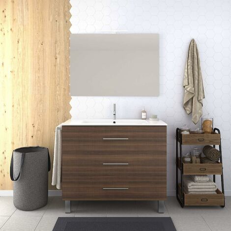 Conjunto de Baño VÁLI Mueble con tres cajones, lavabo y espejo ¡¡Con toallero de regalo!! Varios colores y medidas En