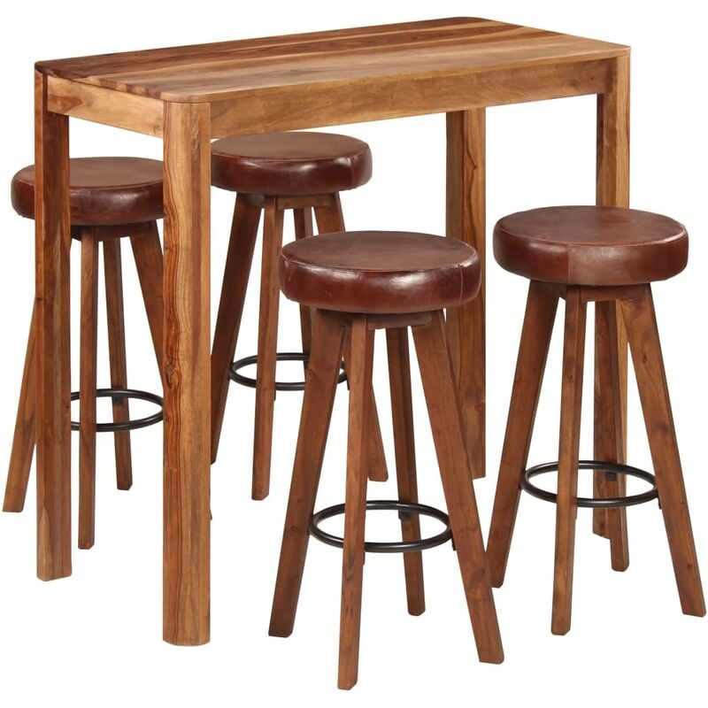 

BHD - Conjunto de bar 5 pzas madera maciza de sheesham 115x56x107 cm