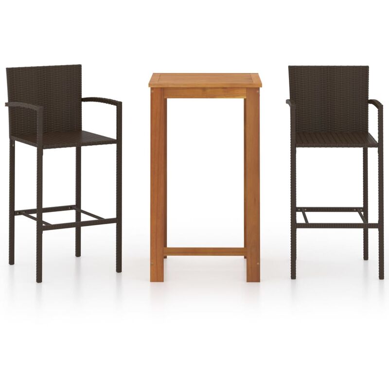 

Conjunto de bar para jardín 3 piezas marrón - Marrón