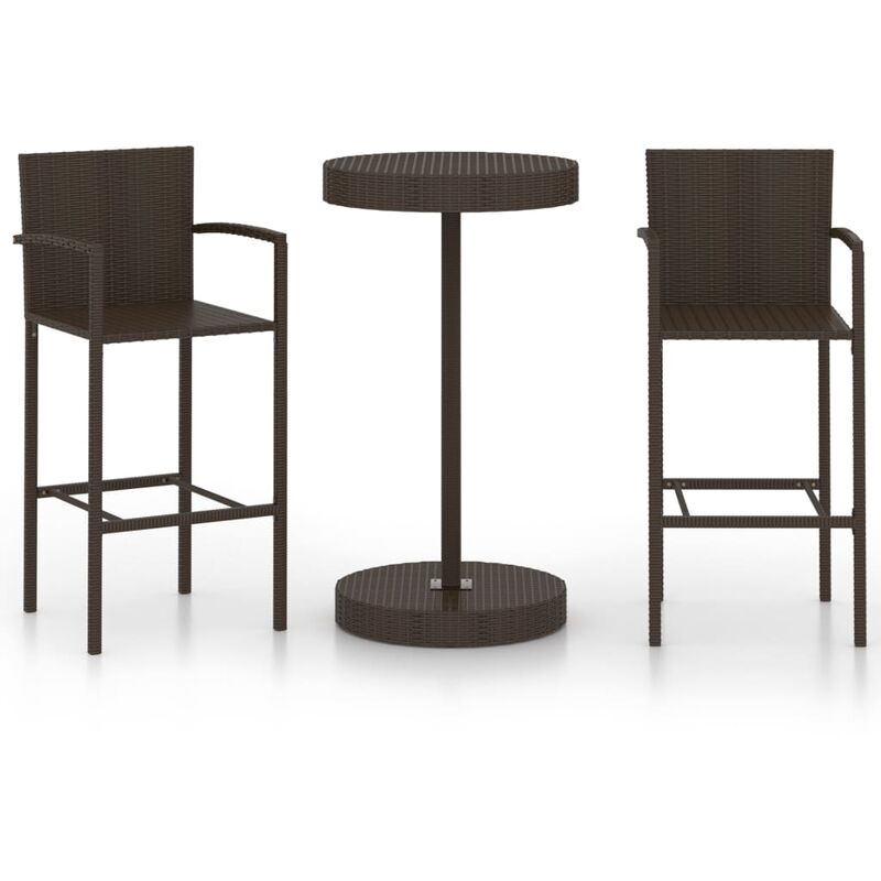 

Conjunto de bar para jardín 3 piezas ratán sintético marrón - Marrón