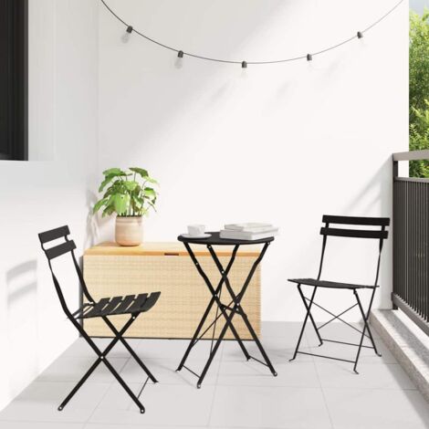 Conjunto de Bistro Plegable 3 pcs Antracita Acero