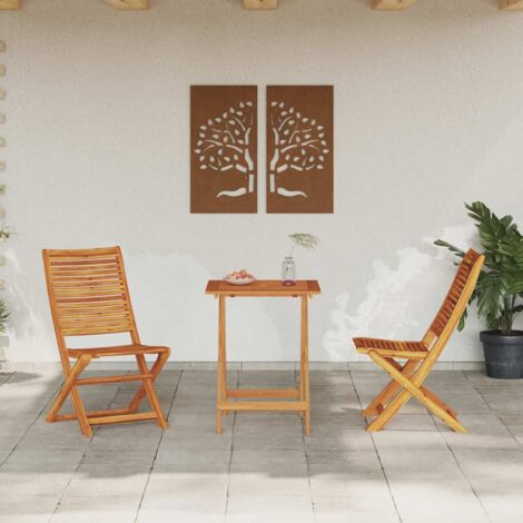 Conjunto de Bistro Plegable 3 pcs Marrón