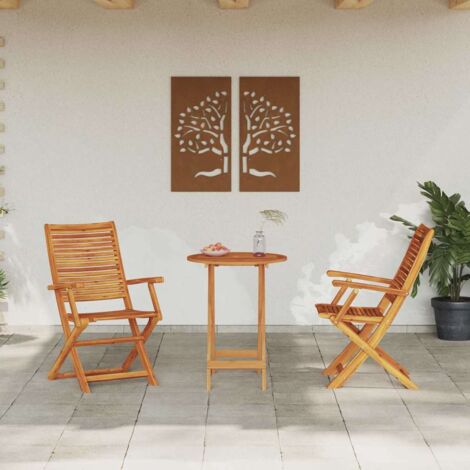 Conjunto de Bistro Plegable 3 pcs Marrón