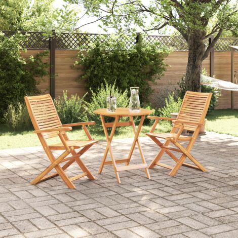 Conjunto de Bistro Plegable 3 pcs Marrón vidaXL