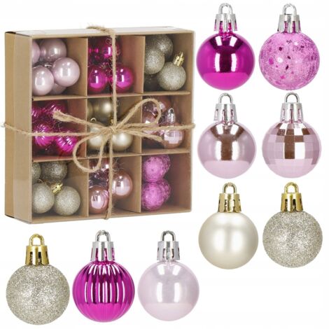 CONJUNTO DE BOLAS DE NAVIDAD 54pcs rosa plata mix Bolas Navideñas Fiestas 