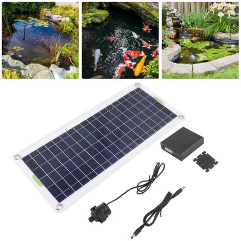 Conjunto de bomba solar de 30 W con panel de polisilicio para fuentes, estanques, sistemas hidropónicos y jardines.