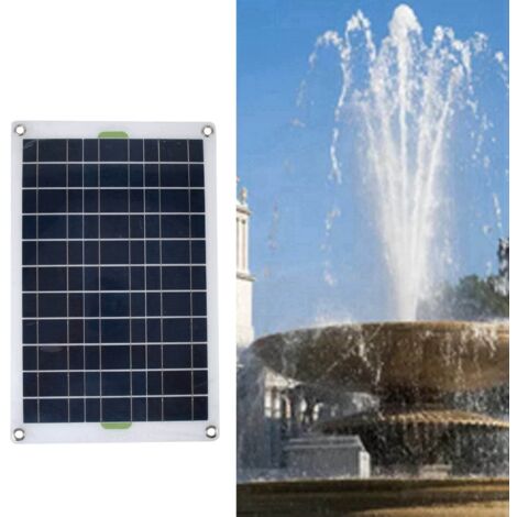 Conjunto de bomba solar de jardín de 800 l/h, 12 V CC, de bajo ruido, con panel solar, material de silicona/plástico.