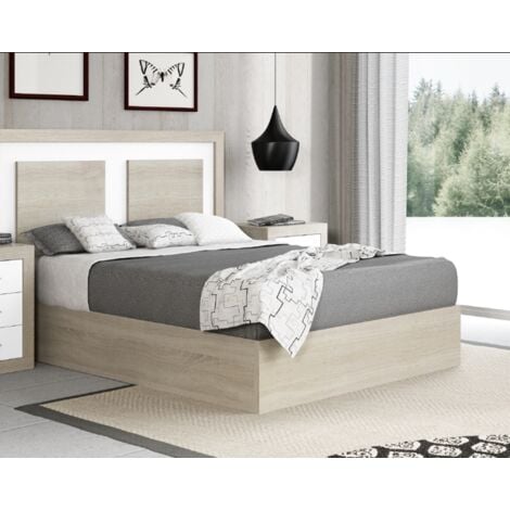 IMPT-HOME-DESIGN Conjunto de cabecero y 2 mesitas Daniel en cambrian y blanco. Se sirve ya montado.