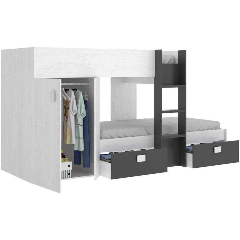 

Conjunto de cama tren Torreblascopedro en acabado con varios colores 150 cm(alto)271 cm(ancho)111 cm(largo) Color ARTIC-GRAFITO