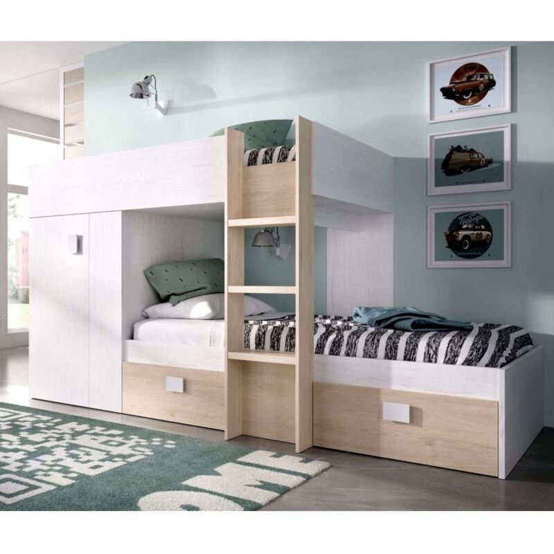 

Conjunto de cama tren Torreblascopedro en acabado con varios colores 150 cm(alto)271 cm(ancho)111 cm(largo) Color ARTIC-NATURAL