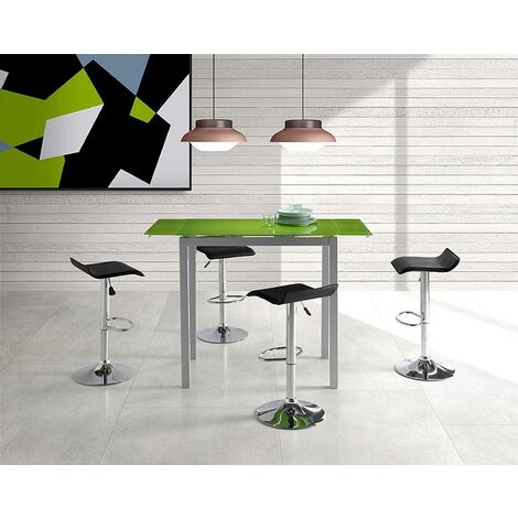 Mesa cocina extensible cristal blanco óptico - Fanmuebles