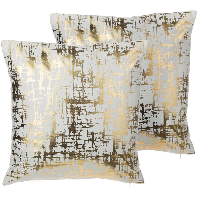 

Beliani - Conjunto de cojines decorativos en terciopelo dorado 45x45 cm GARDENIA