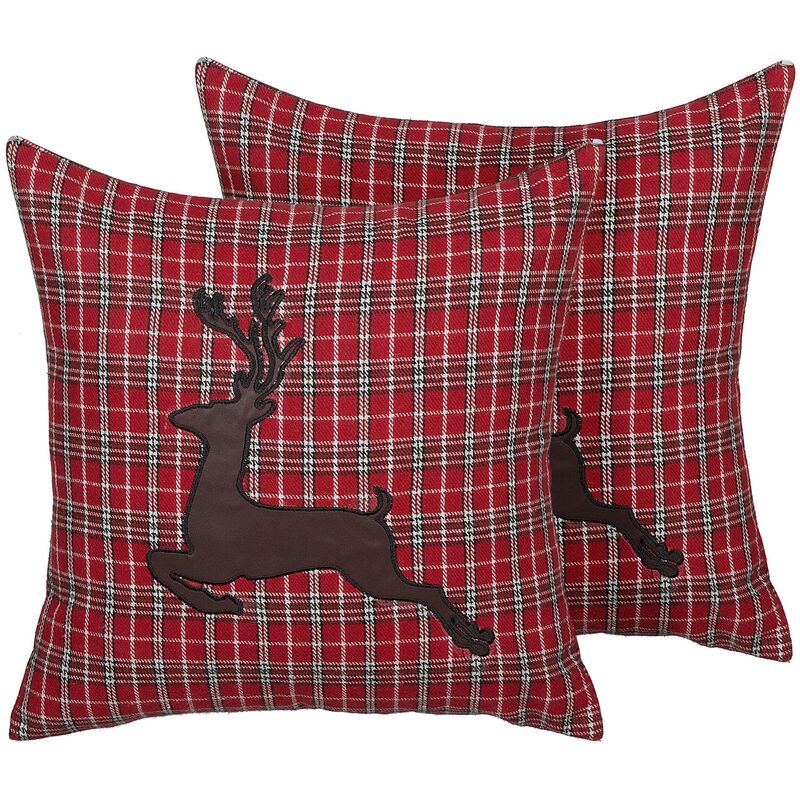

Conjunto de cojines decorativos rojo 45x45 cm COMET