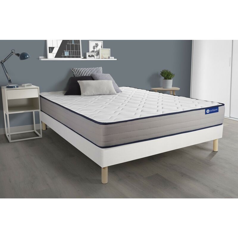 

Pack colchón Actiflex form 160x200cm + Somier multiláminas, Muelles ensacados y espuma viscoelástica, 3 zonas de confort