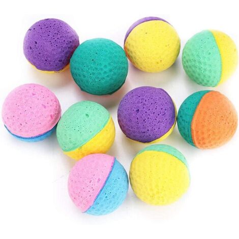 Conjunto de coloridos juguetes para mascotas, 10 pelotas de látex y espuma para gatos y gatitos, accesorios de juego resistentes a los arañazos.