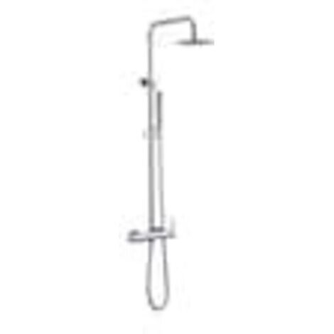 Conjunto de columna de ducha monomando cromada en acero y latón con barra extensible