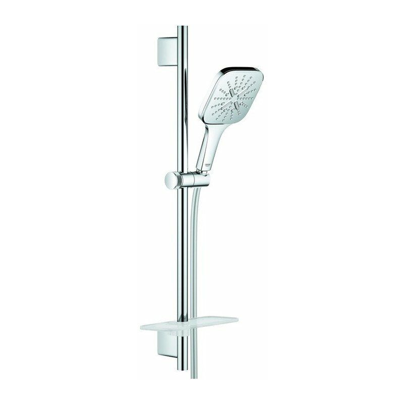 

Grohe - Conjunto de columna de ducha Rainshower 130 SmartActive Cube 26583 600mcon estante cromado