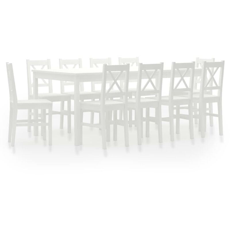 

Conjunto de comedor 11 piezas madera de pino blanco