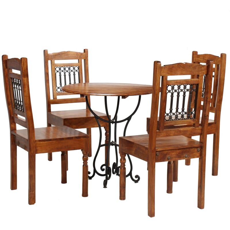 

Conjunto de comedor 5 piezas madera acacia acabado sheesham