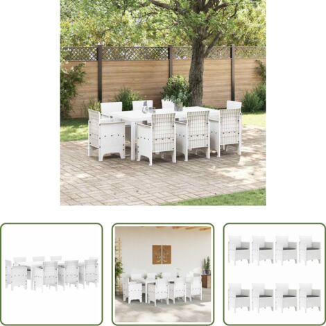 Conjunto de comedor -  Conjunto de Comedor de Jardín 9 pcs Polipropileno