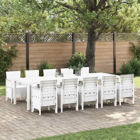 Conjunto de Comedor de Jardín 11 pcs  Ratán y acero
