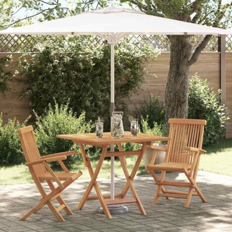 Conjunto de Comedor de Jardín 3 pcs Marrón