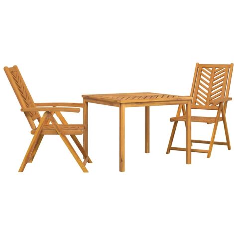 Conjunto de Comedor de Jardín 3 pcs Marrón