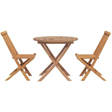 Conjunto de Comedor de Jardín 3 pcs Marrón