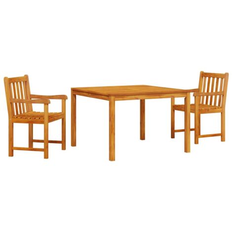 Conjunto de Comedor de Jardín 3 pcs Marrón vidaXL