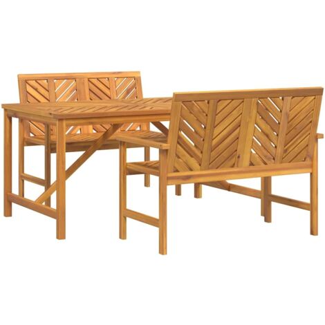 Conjunto de Comedor de Jardín 3 pcs Marrón vidaXL