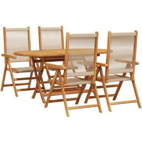 Conjunto de Comedor de Jardín 5 pcs Beige vidaXL