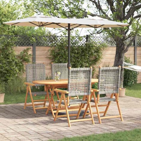 Conjunto de Comedor de Jardín 5 pcs Gris