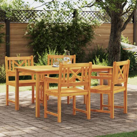 Conjunto de Comedor de Jardín 5 pcs Marrón