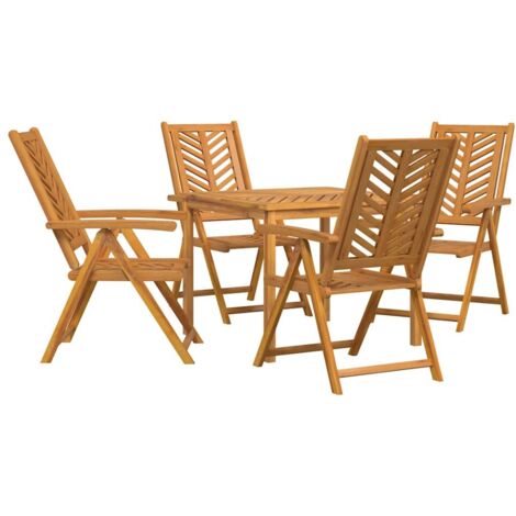 Conjunto de Comedor de Jardín 5 pcs Marrón