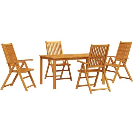 Conjunto de Comedor de Jardín 5 pcs Marrón