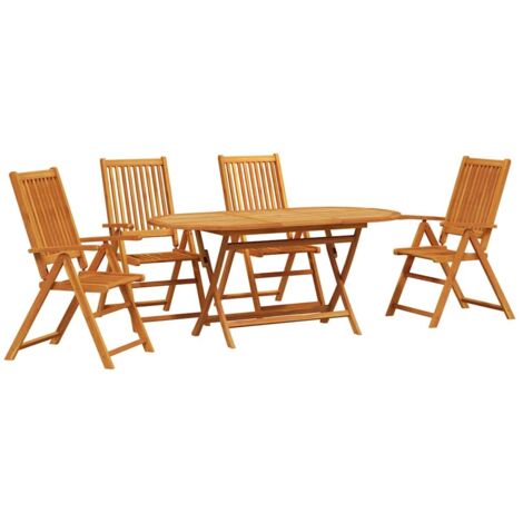 Conjunto de Comedor de Jardín 5 pcs Marrón