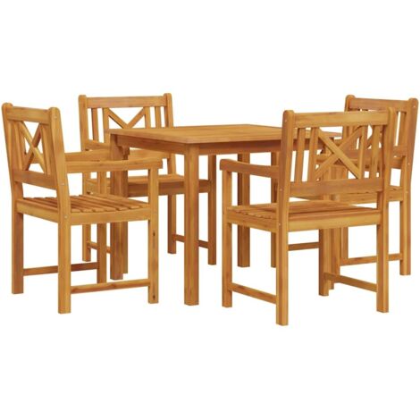Conjunto de Comedor de Jardín 5 pcs Marrón
